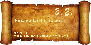 Benyacska Erzsébet névjegykártya